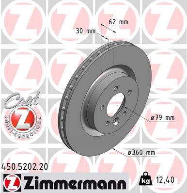 Stabdžių diskas ZIMMERMANN 450.5202.20