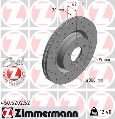 Stabdžių diskas ZIMMERMANN 450.5202.52