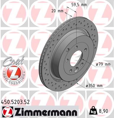 Stabdžių diskas ZIMMERMANN 450.5203.52