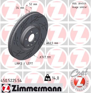 Гальмівний диск ZIMMERMANN 450.5225.54