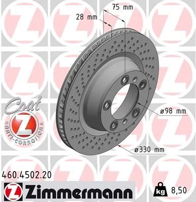 Stabdžių diskas ZIMMERMANN 460.4502.20