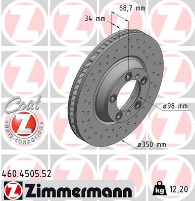 Гальмівний диск ZIMMERMANN 460.4505.52