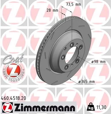 Stabdžių diskas ZIMMERMANN 460.4518.20