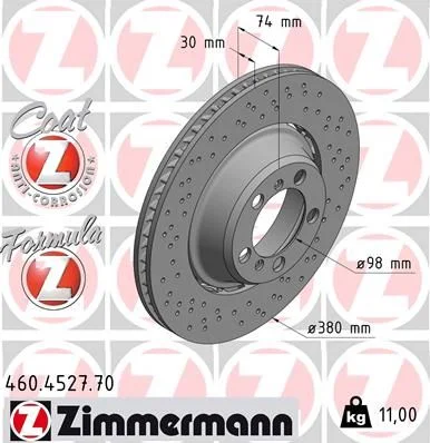 Stabdžių diskas ZIMMERMANN 460.4527.70