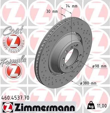 Stabdžių diskas ZIMMERMANN 460.4537.70