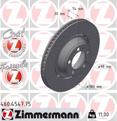 Stabdžių diskas ZIMMERMANN 460.4547.75