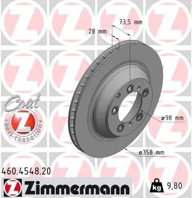 Stabdžių diskas ZIMMERMANN 460.4548.20
