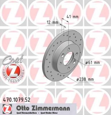 Stabdžių diskas ZIMMERMANN 470.1079.52