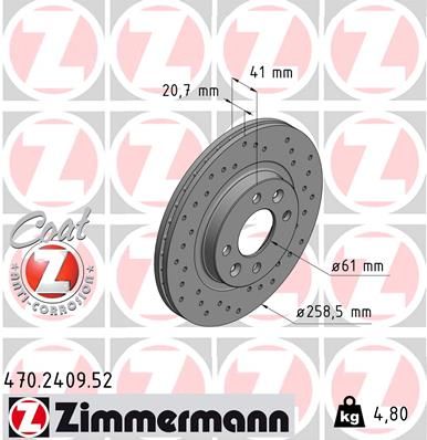 Гальмівний диск ZIMMERMANN 470.2409.52