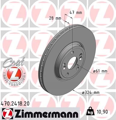Гальмівний диск ZIMMERMANN 470.2418.20