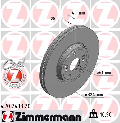 Stabdžių diskas ZIMMERMANN 470.2418.20