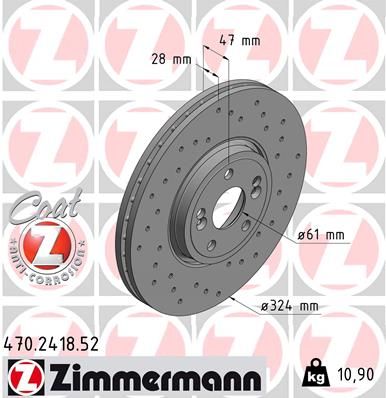 Stabdžių diskas ZIMMERMANN 470.2418.52