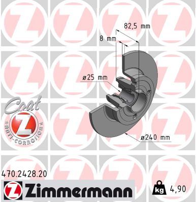 Stabdžių diskas ZIMMERMANN 470.2428.20