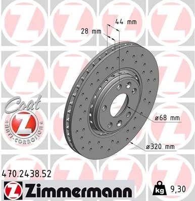 Stabdžių diskas ZIMMERMANN 470.2438.52