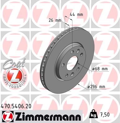 Stabdžių diskas ZIMMERMANN 470.5406.20