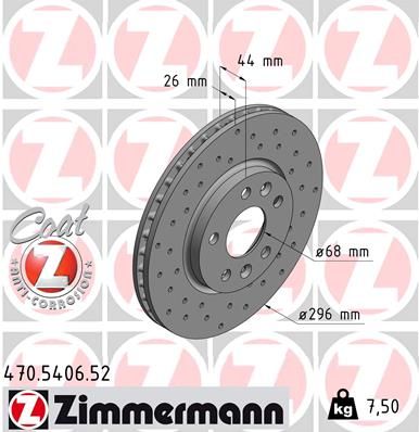 Гальмівний диск ZIMMERMANN 470.5406.52