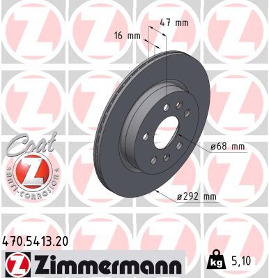 Stabdžių diskas ZIMMERMANN 470.5413.20