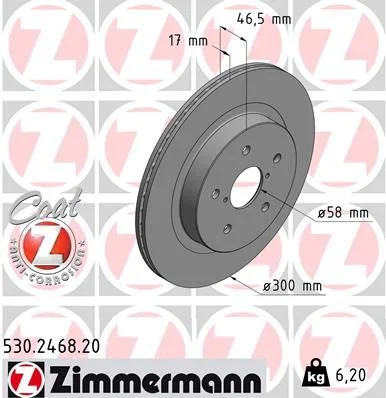 Stabdžių diskas ZIMMERMANN 530.2468.20