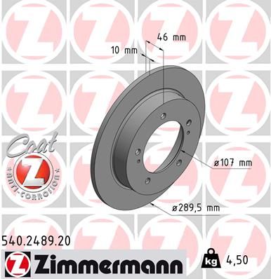 Гальмівний диск ZIMMERMANN 540.2489.20