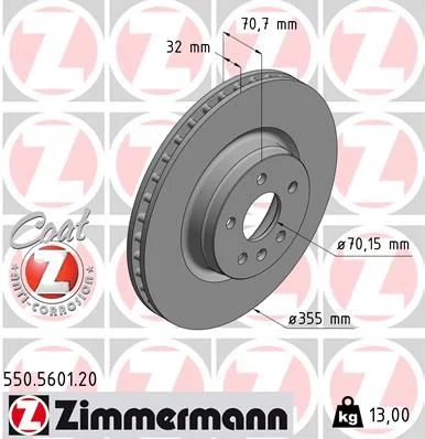 Stabdžių diskas ZIMMERMANN 550.5601.20