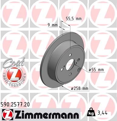 Гальмівний диск ZIMMERMANN 590.2577.20