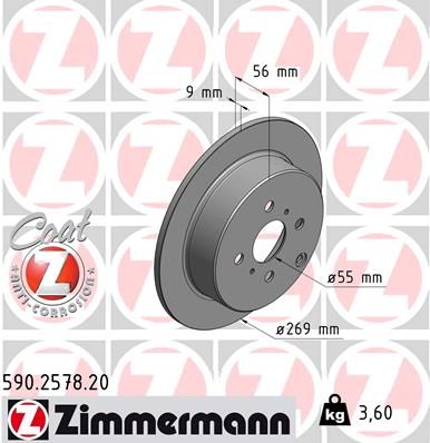 Гальмівний диск ZIMMERMANN 590.2578.20