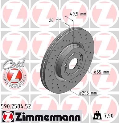 Гальмівний диск ZIMMERMANN 590.2584.52