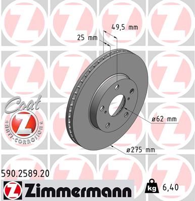 Brake Disc ZIMMERMANN 590.2589.20