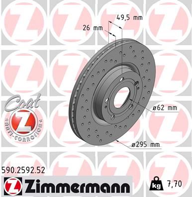 Brake Disc ZIMMERMANN 590.2592.52