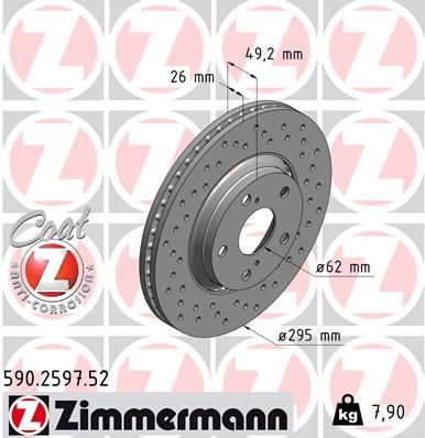 Brake Disc ZIMMERMANN 590.2597.52