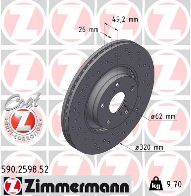 Гальмівний диск ZIMMERMANN 590.2598.52