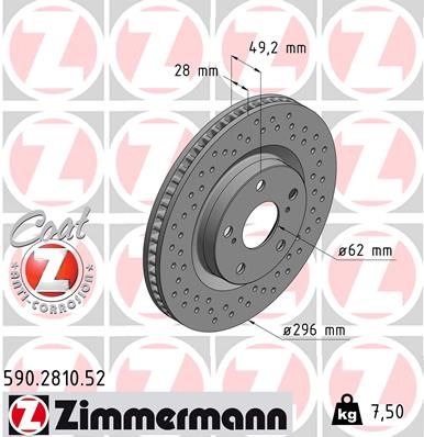 Гальмівний диск ZIMMERMANN 590.2810.52