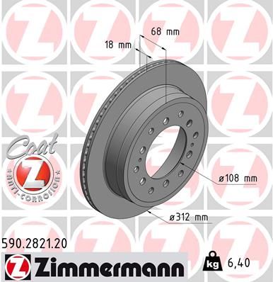 Brake Disc ZIMMERMANN 590.2821.20