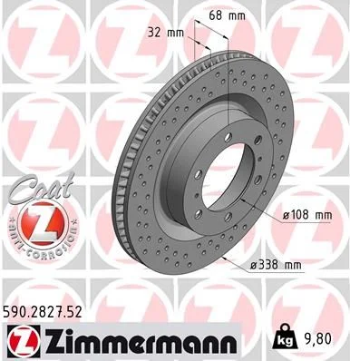 Stabdžių diskas ZIMMERMANN 590.2827.52