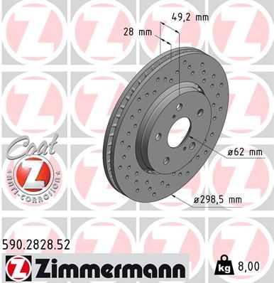 Гальмівний диск ZIMMERMANN 590.2828.52