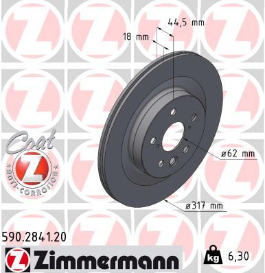 Brake Disc ZIMMERMANN 590.2841.20