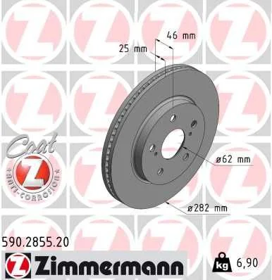 Stabdžių diskas ZIMMERMANN 590.2855.20