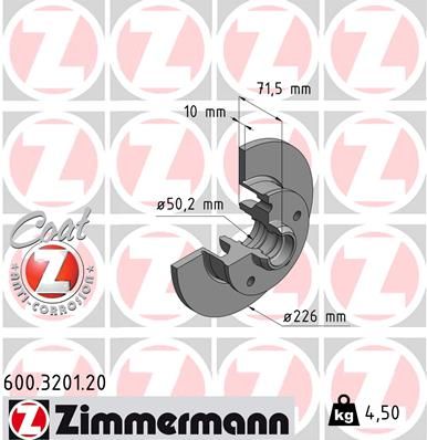 Stabdžių diskas ZIMMERMANN 600.3201.20