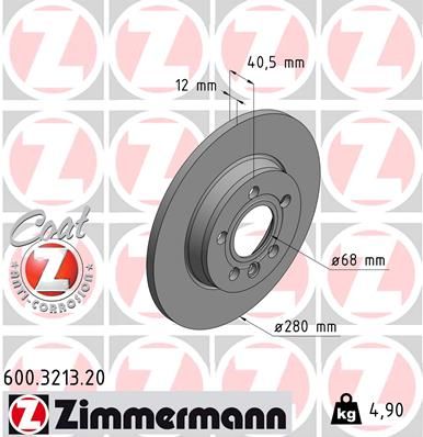 Stabdžių diskas ZIMMERMANN 600.3213.20