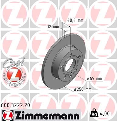 Brake Disc ZIMMERMANN 600.3222.20