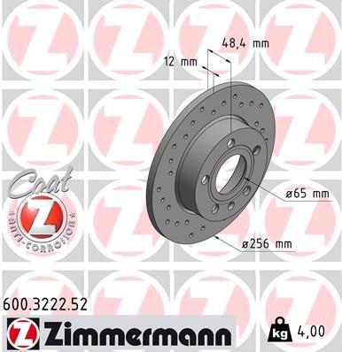 Brake Disc ZIMMERMANN 600.3222.52