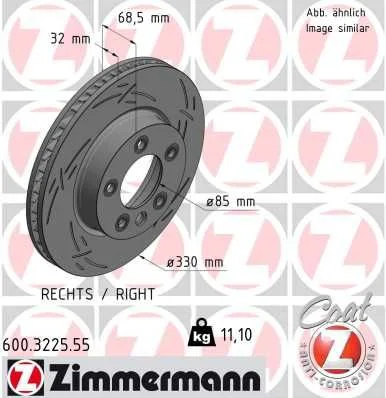 Stabdžių diskas ZIMMERMANN 600.3225.55