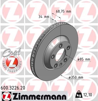 Гальмівний диск ZIMMERMANN 600.3226.20