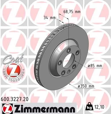 Stabdžių diskas ZIMMERMANN 600.3227.20