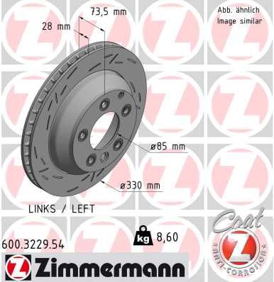 Гальмівний диск ZIMMERMANN 600.3229.54