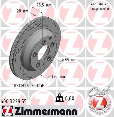 Гальмівний диск ZIMMERMANN 600.3229.55