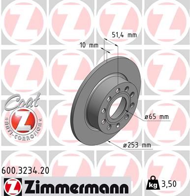 Гальмівний диск ZIMMERMANN 600.3234.20