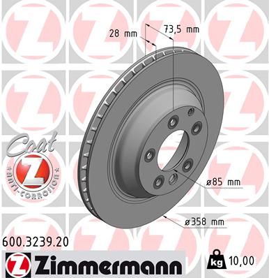 Stabdžių diskas ZIMMERMANN 600.3239.20