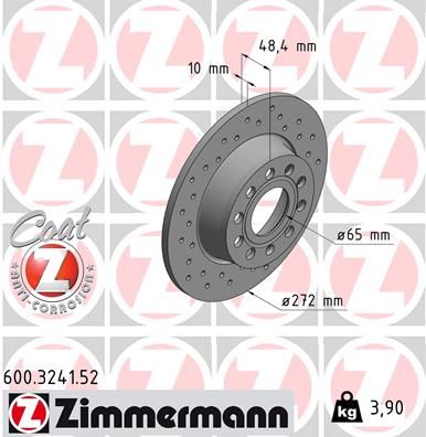 Stabdžių diskas ZIMMERMANN 600.3241.52