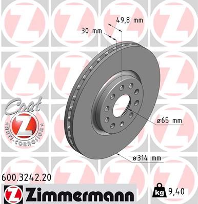 Brake Disc ZIMMERMANN 600.3242.20